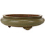 Round green bonsai pot by Itouen - 308 x 308 x 100 mm