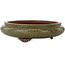 Round green bonsai pot by Itouen - 308 x 308 x 100 mm
