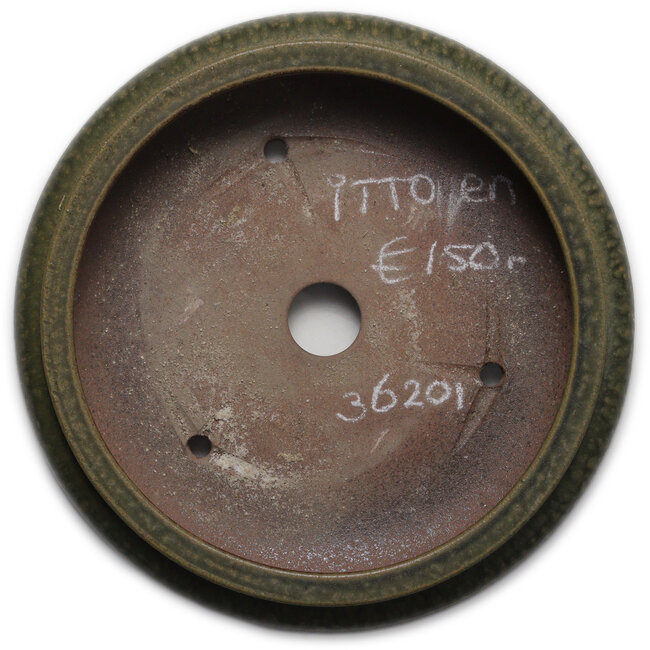 Round green bonsai pot by Itouen - 308 x 308 x 100 mm