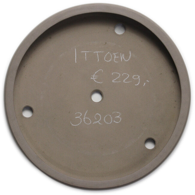 Round unglazed bonsai pot by Itouen - 308 x 308 x 100 mm