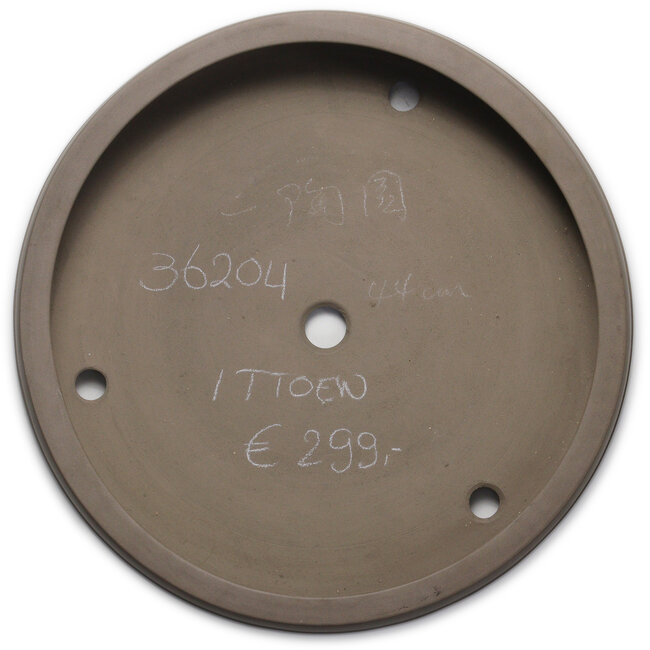 Round unglazed bonsai pot by Itouen - 308 x 308 x 100 mm