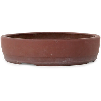 Ronde, ongeglazuurde pot van 285 mm uit Japan.