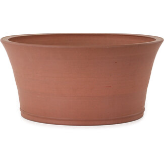 Shoko Vaso bonsai rotondo non smaltato da 345 mm di Shoko, Tokoname, Giappone