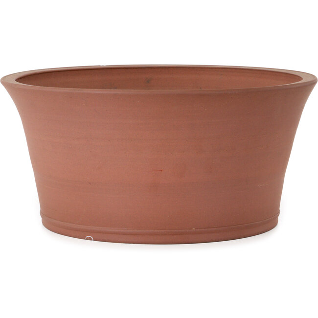 Round unglazed bonsai pot by Shoko - 345 x 345 x 165 mm