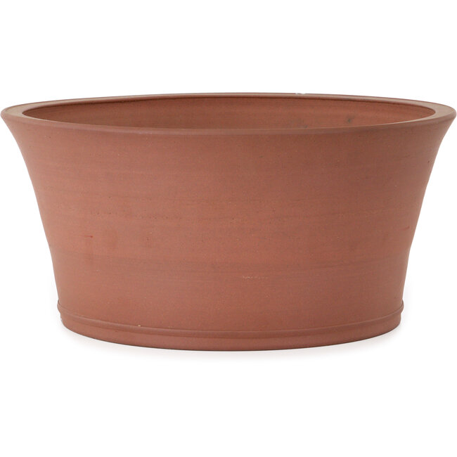 Ronde, ongeglazuurde bonsaipot van Shoko - 345 x 345 x 165 mm