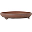 Ronde, ongeglazuurde bonsaipot van Itouen - 350 x 350 x 70 mm