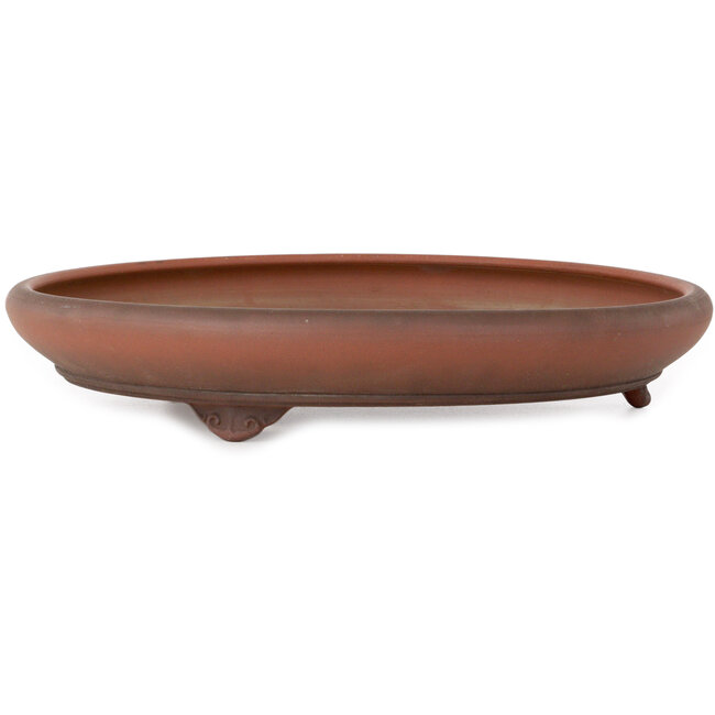 Ronde, ongeglazuurde bonsaipot van Itouen - 350 x 350 x 70 mm