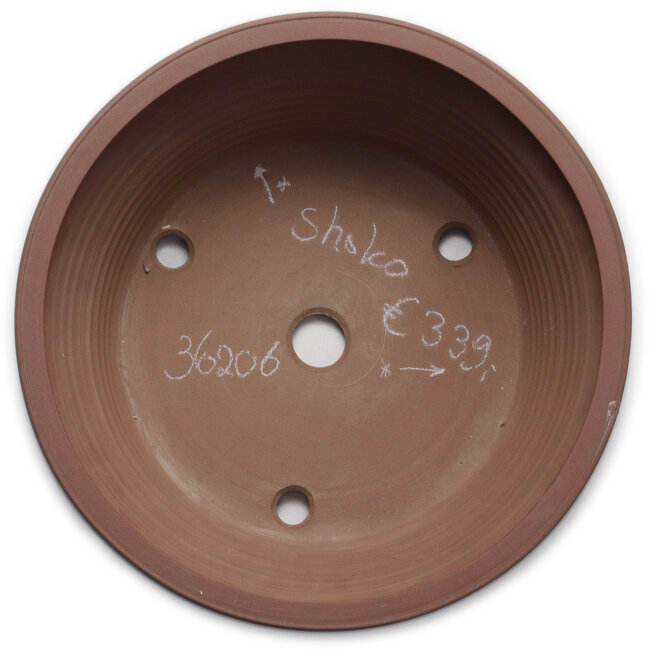 Maceta redonda sin esmaltar para bonsái de Shoko - 345 x 345 x 165 mm