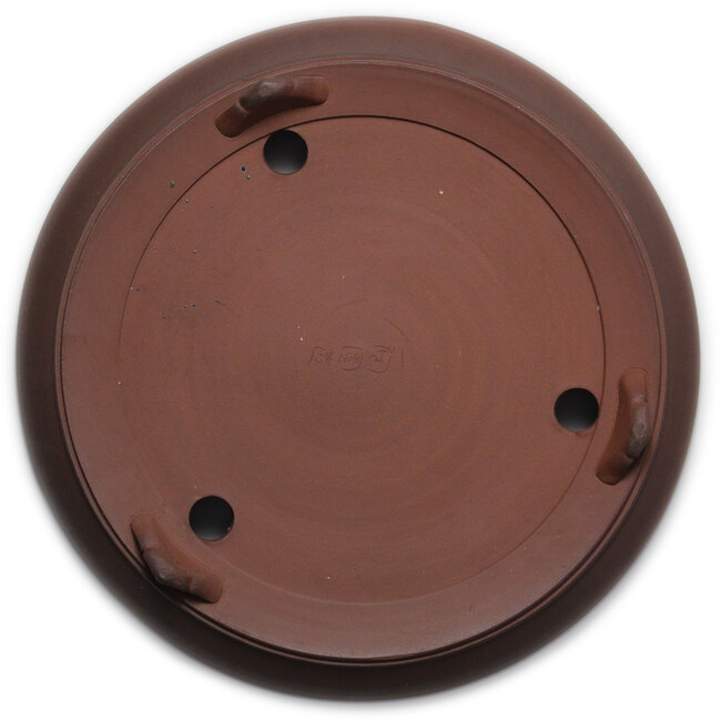 Ronde, ongeglazuurde bonsaipot van Itouen - 350 x 350 x 70 mm