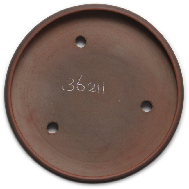 Ronde, ongeglazuurde bonsaipot van Itouen - 350 x 350 x 70 mm