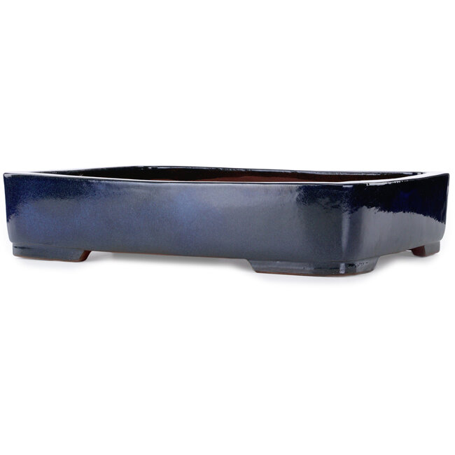 Rectangular blue bonsai pot by Kakuzan - 545 x 430 x 115 mm