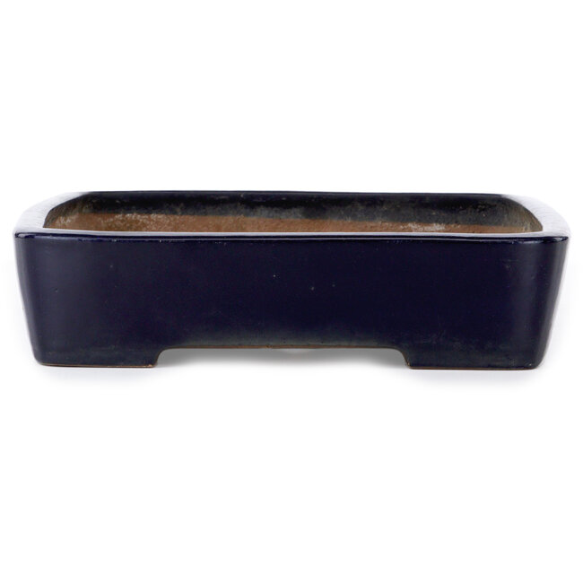 Pot à bonsaï rectangulaire bleu de Yamafusa - 410 x 310 x 72 mm