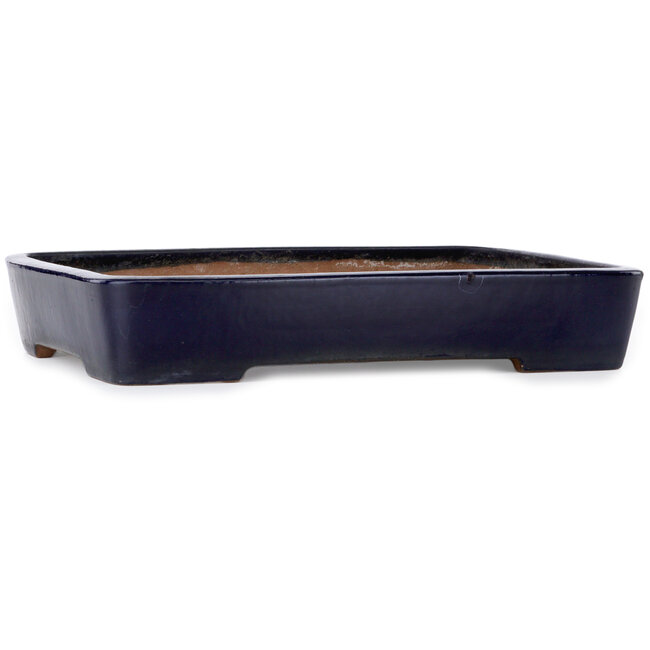 Vaso bonsai rettangolare blu di Yamafusa - 410 x 310 x 72 mm