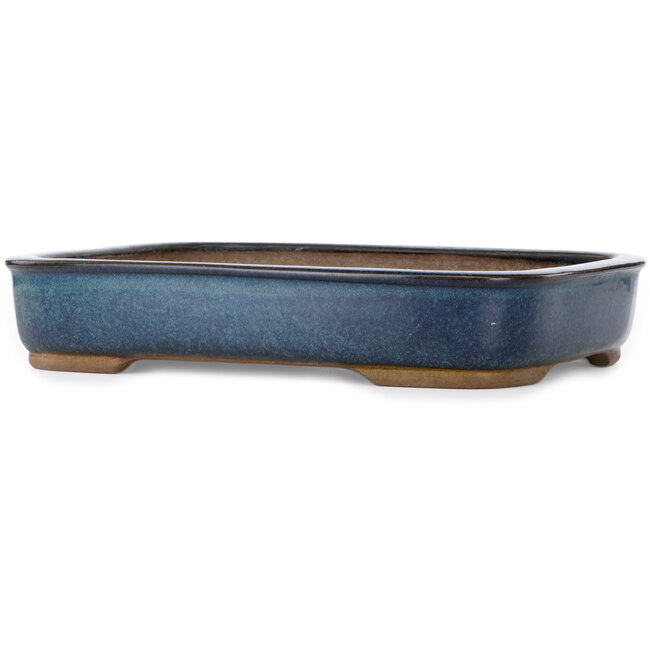 Maceta rectangular para bonsái de color verde azulado de Hekisui - 413 x 320 x 75 mm