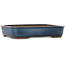 Rectangular teal bonsai pot by Hekisui - 413 x 320 x 75 mm