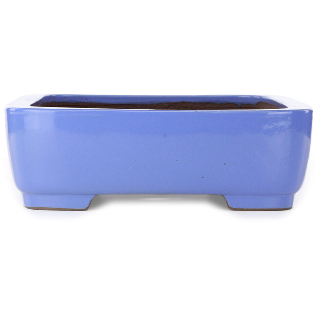 Rechthoekige blauwe bonsaipot van Kakuzan - 440 x 320 x 100 mm