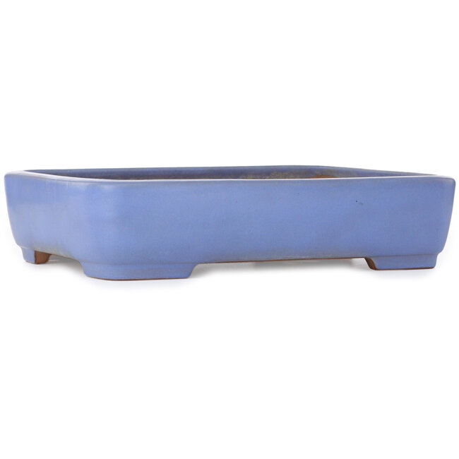 Rectangular blue bonsai pot by Yamafusa - 405 x 305 x 90 mm