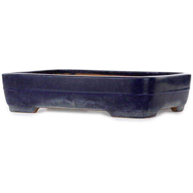 Rechteckiger blauer Bonsai-Topf von Yamafusa – 418 x 315 x 95 mm