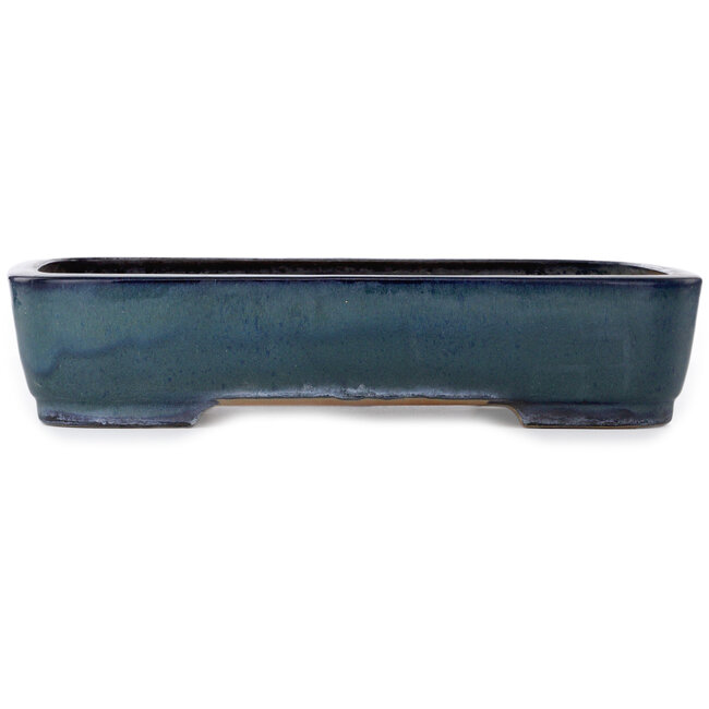Rectangular blue bonsai pot by Yamafusa - 470 x 340 x 102 mm