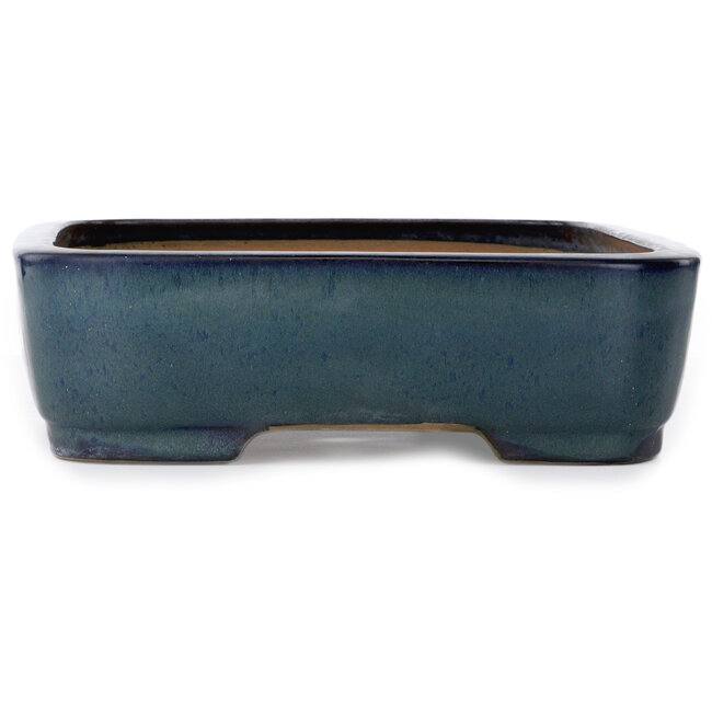 Rectangular blue bonsai pot by Yamafusa - 470 x 340 x 102 mm