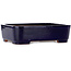 Maceta rectangular para bonsái azul de Seizan (Reihou, Kataoka Katsushi, maestro del horno Seizan) - 360 x 265 x 95 mm