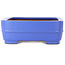 Pot à bonsaï rectangulaire bleu par Seizan (Reihou, Kataoka Katsushi, maître four Seizan) - 415 x 302 x 108 mm