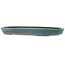 Ovale lichtblauw tot turquoise bonsaipot van Seizan (Reihou, Kataoka Katsushi, meester Seizan oven) - 490 x 315 x 45 mm