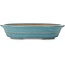 Oval turquoise bonsai pot by Seizan (Reihou, Kataoka Katsushi, master Seizan kiln) - 420 x 320 x 85 mm