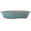 Pot à bonsaï ovale turquoise par Seizan (Reihou, Kataoka Katsushi, maître four Seizan) - 420 x 320 x 85 mm