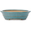Oval turquoise bonsai pot by Seizan (Reihou, Kataoka Katsushi, master Seizan kiln) - 420 x 320 x 85 mm