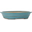 Pot à bonsaï ovale turquoise par Seizan (Reihou, Kataoka Katsushi, maître four Seizan) - 420 x 320 x 85 mm