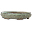 Lotus-shape green bonsai pot by Shuhou - 400 x 400 x 74 mm