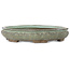 Lotus-shape green bonsai pot by Shuhou - 400 x 400 x 74 mm