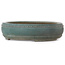 Ronde turkooiskleurige bonsaipot van Seizan (Reihou, Kataoka Katsushi, meester Seizan oven) - 350 x 350 x 95 mm