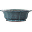 Lotus-shape turquoise bonsai pot by Seizan (Reihou, Kataoka Katsushi, master Seizan kiln) - 370 x 370 x 125 mm