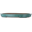 Oval teal bonsai pot by Seizan (Reihou, Kataoka Katsushi, master Seizan kiln) - 650 x 460 x 65 mm