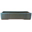 Pot à bonsaï rectangulaire bleu-vert par Seizan (Reihou, Kataoka Katsushi, maître four Seizan) - 540 x 385 x 115 mm