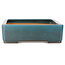 Rectangular blue-green bonsai pot by Seizan (Reihou, Kataoka Katsushi, master Seizan kiln) - 540 x 385 x 115 mm