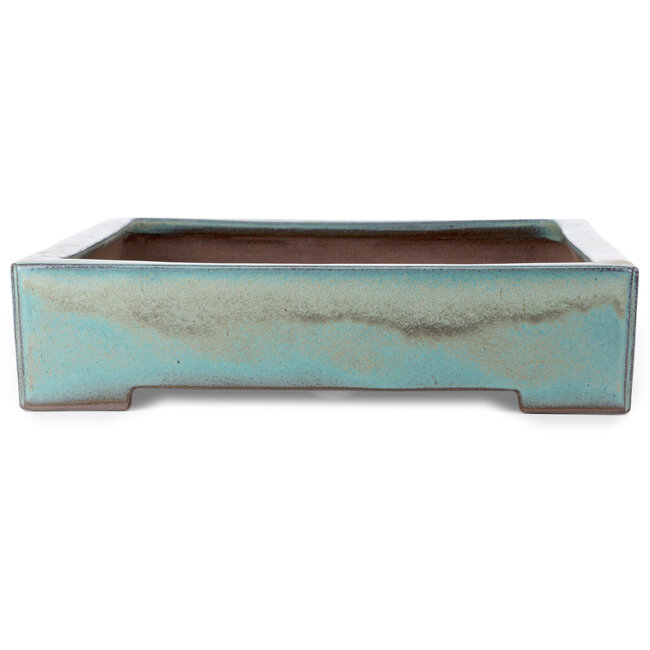 Pot à bonsaï rectangulaire turquoise clair de Kakuzan - 605 x 410 x 100 mm