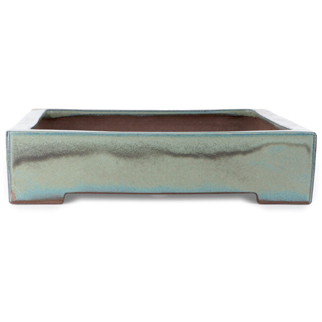 Pot à bonsaï rectangulaire turquoise clair de Kakuzan - 605 x 410 x 100 mm