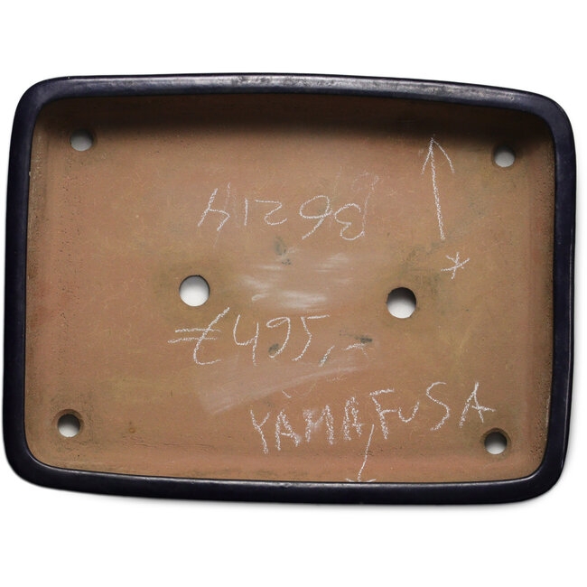 Rechthoekige blauwe bonsaipot van Yamafusa - 410 x 310 x 72 mm