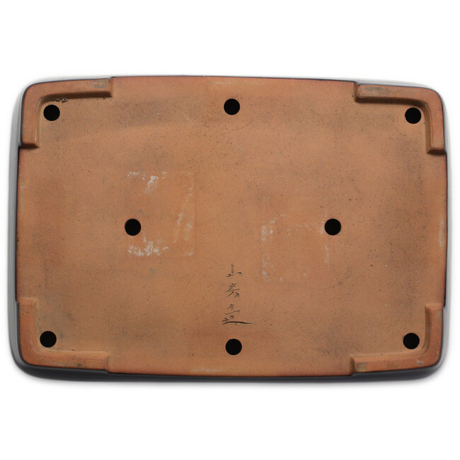 Pot à bonsaï rectangulaire bleu de Yamafusa - 470 x 325 x 74 mm