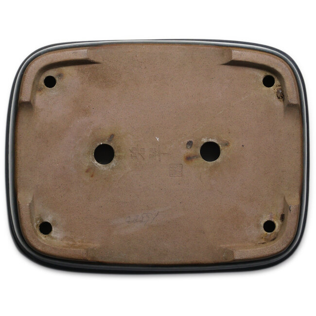 Maceta rectangular para bonsái de color verde azulado de Hekisui - 413 x 320 x 75 mm