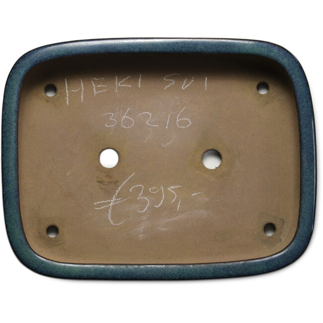 Rechthoekige turquoise bonsaipot van Hekisui - 413 x 320 x 75 mm