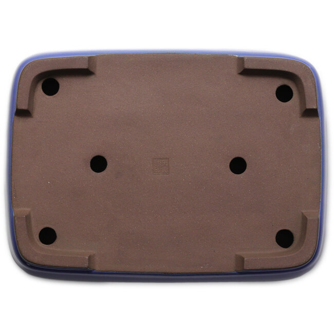 Pot à bonsaï rectangulaire bleu de Kakuzan - 440 x 320 x 100 mm
