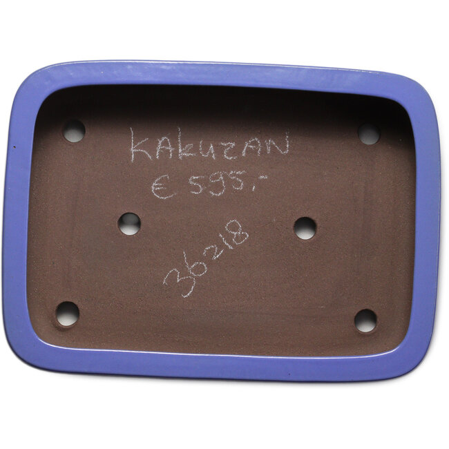 Pot à bonsaï rectangulaire bleu de Kakuzan - 440 x 320 x 100 mm