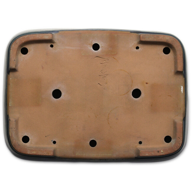Pot à bonsaï rectangulaire bleu de Yamafusa - 470 x 340 x 102 mm