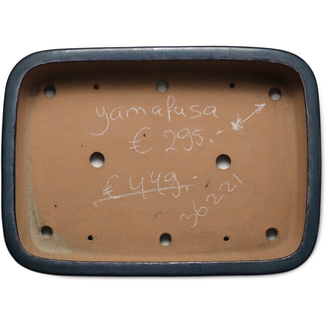 Rechteckiger blauer Bonsai-Topf von Yamafusa – 470 x 340 x 102 mm