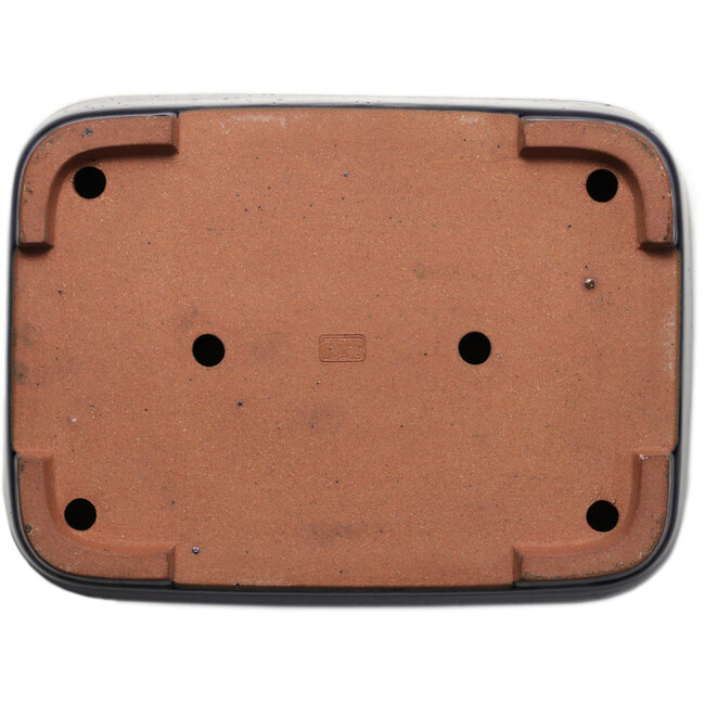 Pot à bonsaï rectangulaire bleu par Seizan (Reihou, Kataoka Katsushi, maître four Seizan) - 360 x 265 x 95 mm