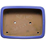 Rectangular blue bonsai pot by Seizan (Reihou, Kataoka Katsushi, master Seizan kiln) - 415 x 302 x 108 mm